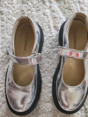 Naturino Silver Girls' Mary Jane Dress Shoes